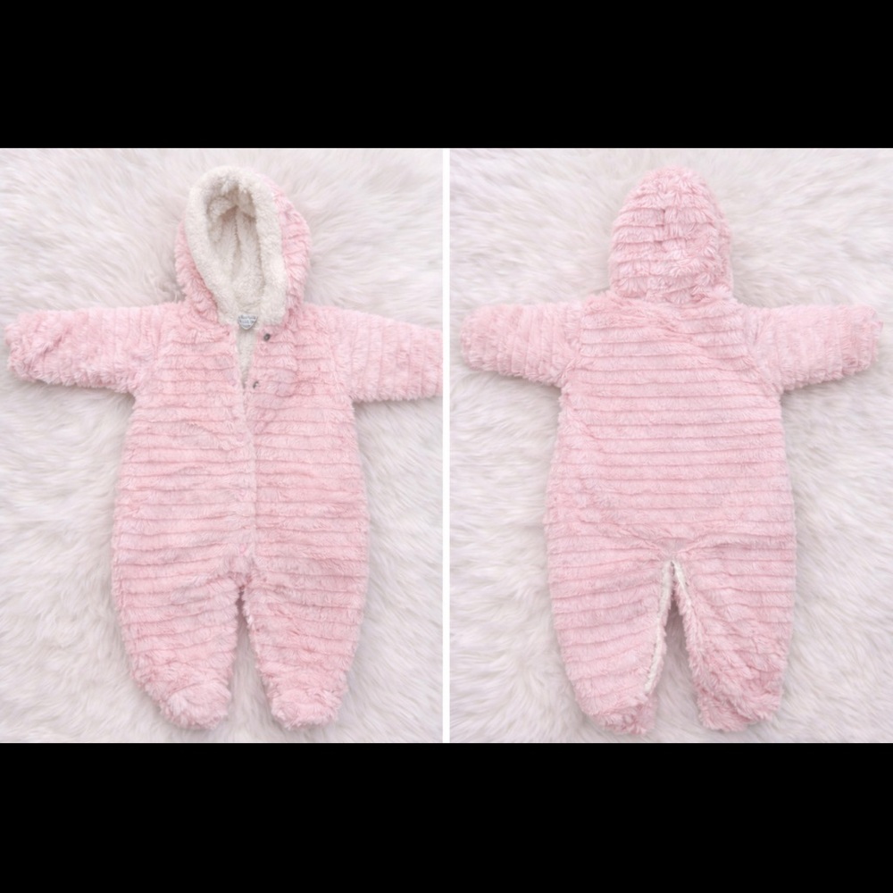 Bestido Italian Baby Snowsuit Pink 12 Months Cozy Sherpa